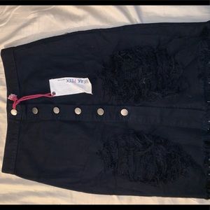 High waisted black skirt